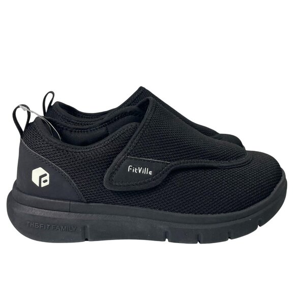 FitVille Diabetic Shoes Mens 8 EW Black Arch Heel Support Sneakers EasyTop Wings main image 12